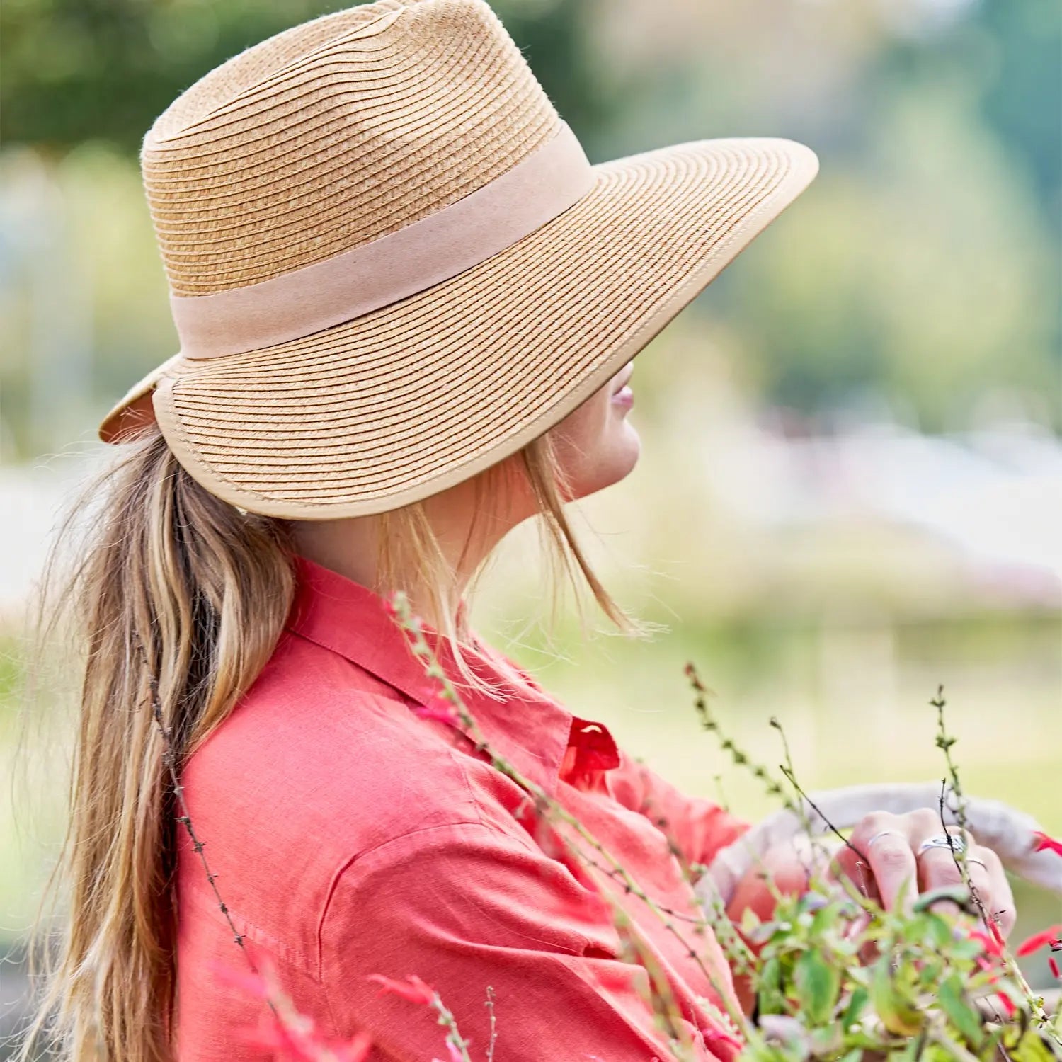 360FIVE Everyday Hat - Butterfly Design Paardenstaart Fedora Tuinieren Dameshoed met Brede Rand