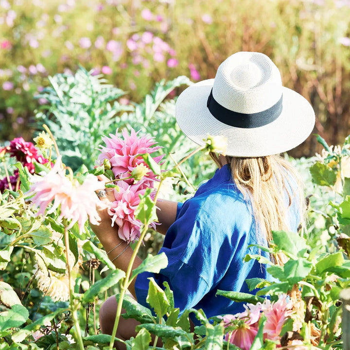 360FIVE Everyday Hat - Yucca Fedora Ivory Sun Hat for Gardening